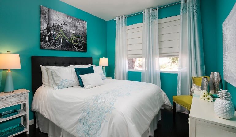 Roman shades in a Indianapolis bedroom